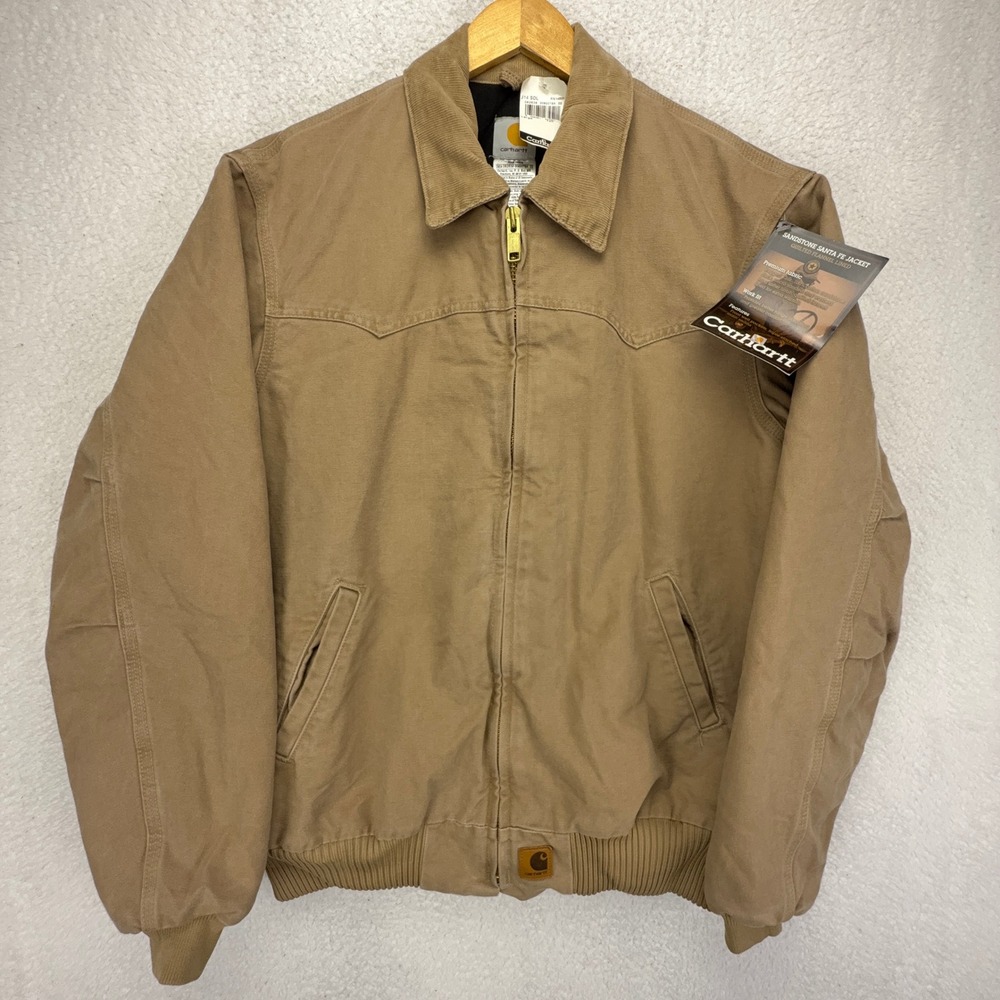 Carhartt Santa Fe Jacket Quilt Lined Men Large Tall J14 SDL Saddle Brown NWT NOS